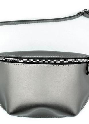Жіноча сумка на пояс бананка weatro колір срібло (gt5585_295557)