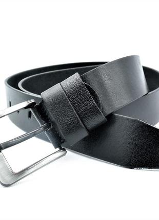 Ремень мужской кожаный weatro пояс чёрный   пряжка классическая 110-125 см (gt55_296985)