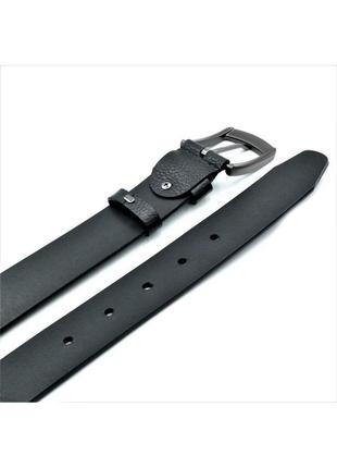 Мужской кожаный ремень weatro пояс чёрный   пряжка классическая 110-130 см (gt55_296597)3 фото