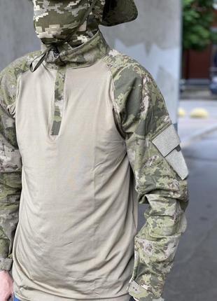 Сорочка чоловіча військова тактична з липучками під шеврони зсу убакс туреччина m 6583 хакі (tak_58)5 фото
