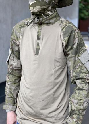 Сорочка чоловіча військова тактична з липучками під шеврони зсу убакс туреччина m 6583 хакі (tak_58)4 фото