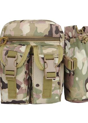 Сумка тактическая на пояс aokali outdoor a33 4l (camouflage cp) военная спортивная с карманами на молнии go_t2