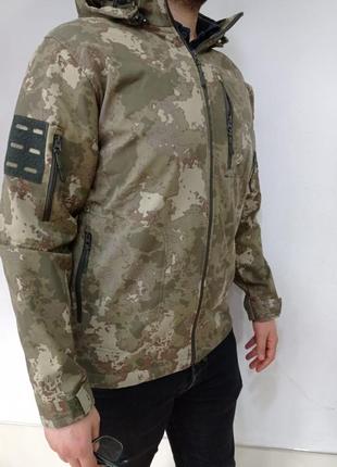 Куртка чоловіча тактична мультикам accord туреччина софтшел soft-shell зсу (зсу) m 8715 хакі gl-552 фото