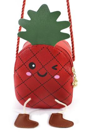 ✅ сумочка для дівчаток pineapple a5021 red дитяча на плече gold1 фото