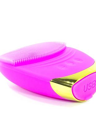 Электрическая силиконовая щетка-массажер smallbei bc1819 pink для чистки лица 2 в 1 массажер защита ipx7 gold2 фото