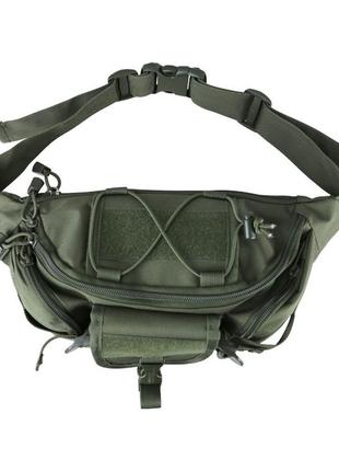 Сумка-бананка тактична на пояс сумка бокова настегна військова поясна tactical waist bag размер оливковий gl_55