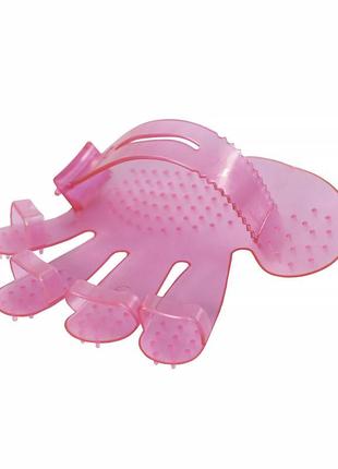 Перчатка hoopet pet wash brush pink для купания и массажа животных (sku_6933-27053)2 фото