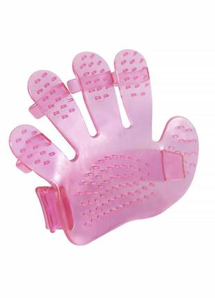 Перчатка hoopet pet wash brush pink для купания и массажа животных (sku_6933-27053)1 фото