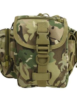 Сумка тактична на плече військова kombat uk tactical shoulder bag 7л мультікам gl_552 фото