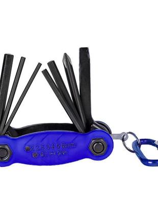 Мультитул west biking yp0719243 blue кишеньковий набір інструментів для велосипеда gl_556 фото