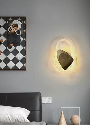 Бра настенное led бра led светодиодное настенный декоративный светильник wco-06-k черный 7х32х20 см.  gl_554 фото