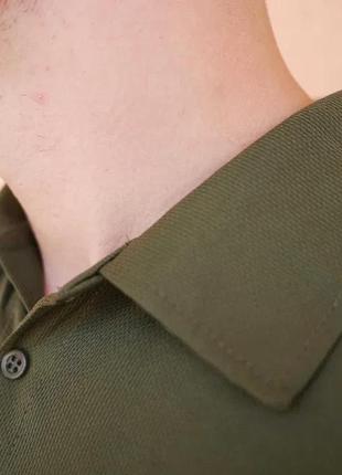 Тактическое поло coolmax армейская военная футболка поло с липучками под шевроны в цвете олива. армейское поло5 фото