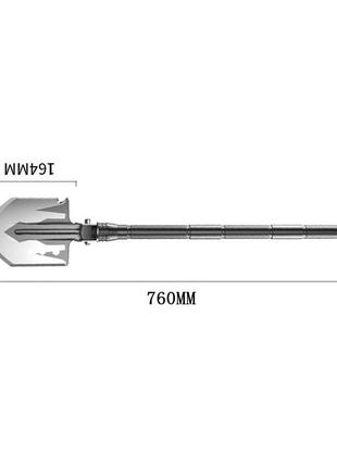 Лопата туристическая складная yuantoose d14-10-4 76 см с насадками7 фото