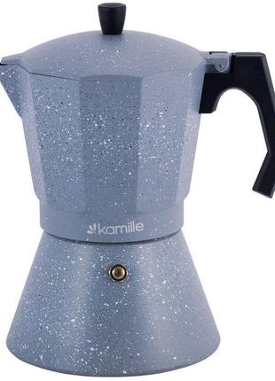 Гейзерная кофеварка kamille гейзерная кофеварка  для стеклокерамических газовых плит kamille km-2519gr 6 gl_55