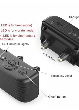 Электронный ошейник для собаки для дрессировки + антилай 2 в 1 dobe db 500, оранжевый ремешок3 фото