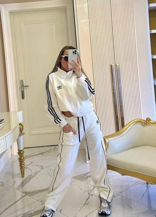 Білий прогулянковий спортивний костюм adidas balenciaga адідас баленсіага