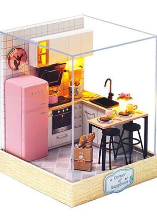 3d румбокс кукольный дом конструктор diy cute room bt-027 кухня 23*23*27,5см gold