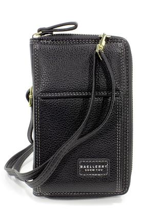 Женский кошелек baellerry n0105 black горизонтальное+вертикальное расположение сумка-клатч для девушек gold