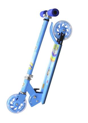 ✅ двоколісний самокат scooter 999 blue дитячий складаний з регулюванням керма ручним гальмом gold6 фото