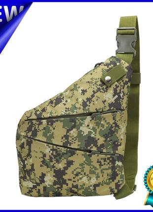 ✅ рюкзак тактичний на одне плече aokali outdoor a38 camouflage green військовий армійський gold