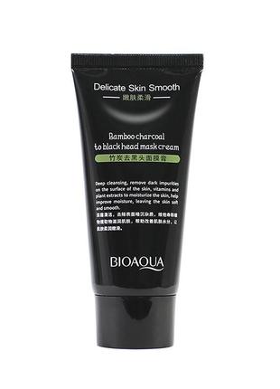 Крем-маска bioaqua delicate skin smooth с бамбуковым углем очищающая 60 г (sku_8318-29199)2 фото