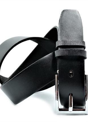 Детский кожаный ремень weatro пояс чёрный   пряжка классическая 85-100 см (gt55_295479)3 фото
