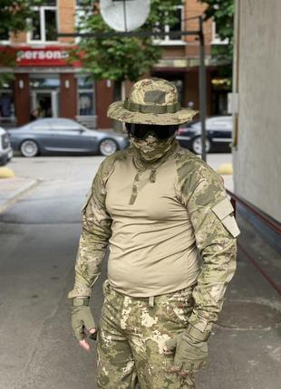 Сорочка чоловіча військова тактична з липучками під шеврони зсу убакс туреччина l 6584 хакі (tak_58)2 фото