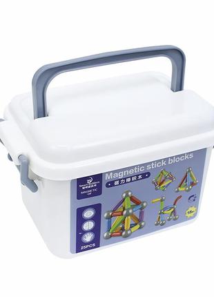 Магнитный конструктор smart builders 6969-1 палочки 25 деталей детский развивающий для мелкой моторики gold