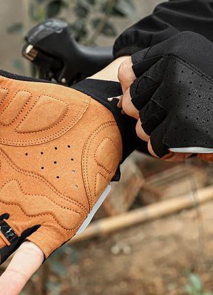 Перчатки велосипедные спортивные west biking 0211196 без пальцев xl brown10 фото