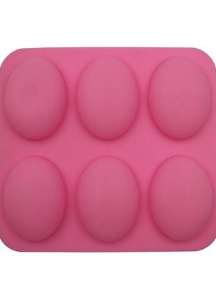 Силиконовая форма cumenss ai-o6 pink для мыла овал на 6 ячеек (gold_35435)