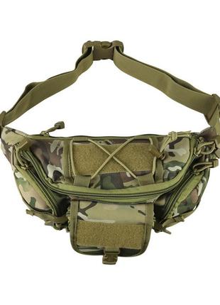 Сумка-бананка тактична на пояс сумка бокова настегна військова поясна tactical waist bag размер мультікам gl_55