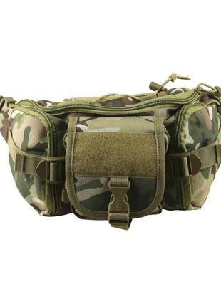 Сумка-бананка тактическая на пояс сумка боковая бедра военная поясная tactical waist bag размер мультикам3 фото