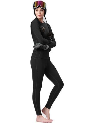 Термобелье женское xintown nyxt19jbyd black s дышащее флисовое осенне-зимнее с длинными рукавами gl_553 фото