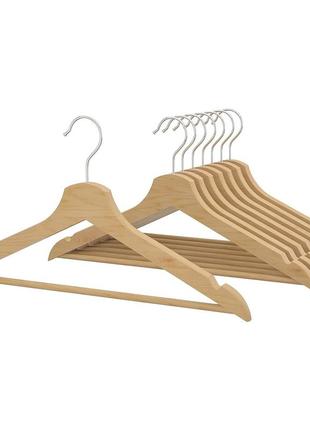 Набір дерев'яних вішалок для одягу 8 шт ikea bumerang