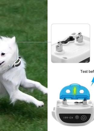 Беспроводной электронный забор для собак pet kd-661 с 1-м ошейником, белый4 фото