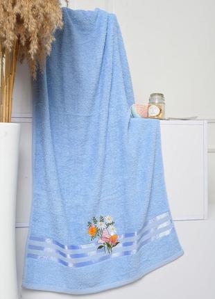 Рушник банний махровий блакитного кольору 152764l