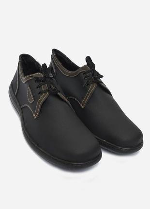 Туфли мужские черные искуственная кожа на шнуровке 150085l gl_554 фото