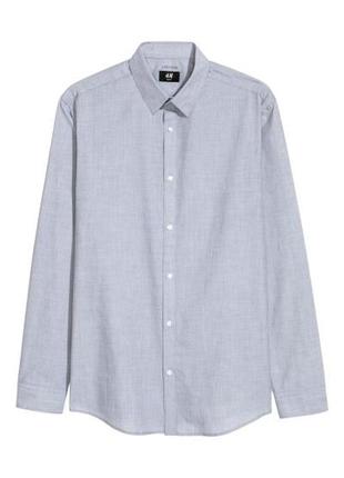Оригинальная рубашка-easy iron slim fit от бренда h&m 0501616002 разм. м, l2 фото