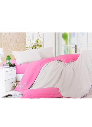Комплект постельного белья пудра с розовым двуспальный 152464l gl_55
