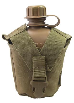 Фляга армійська тактична з чохлом kombat uk tactical water bottle койот 0,95л ku_22
