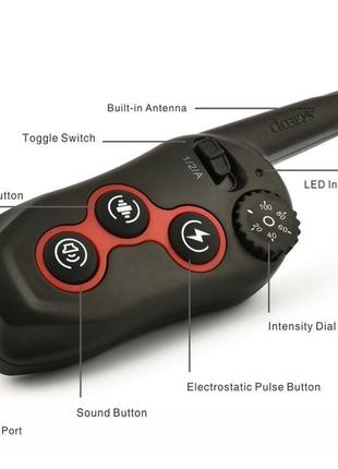 Електронний ошийник для дресирування собак + антилай 2 в 1 dobe db 400 (розмір s 23-33 см)4 фото