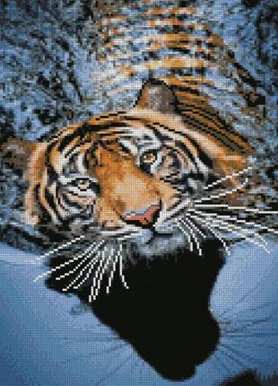 Алмазна мозаїка strateg преміум fa20143 тигр на відпочинку розміром 40х50 см «strateg» (fa20143)