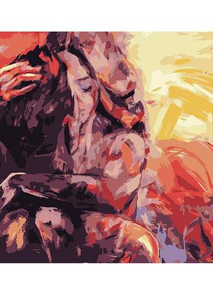 Картина за номерами strateg преміум абстракція любові розміром 40х50 см (dy220) «strateg» (dy220)