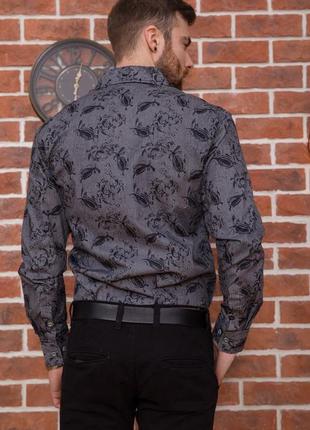 Рубашка мужская серая с черным 143873l gl_554 фото