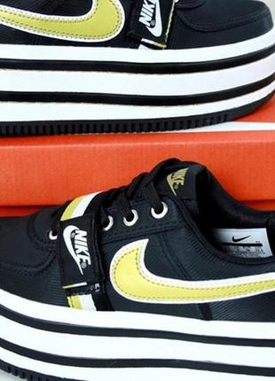 Жіночі шкіряні кросівки топ якості найк nike vandal 2k black yellow.3 фото