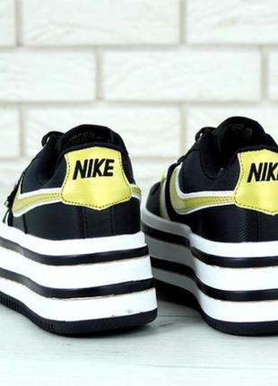 Жіночі шкіряні кросівки топ якості найк nike vandal 2k black yellow.7 фото
