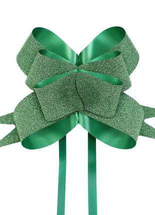 Бант-затяжка lesko green 33 мм для упаковки подарков (lis_8549-31894)