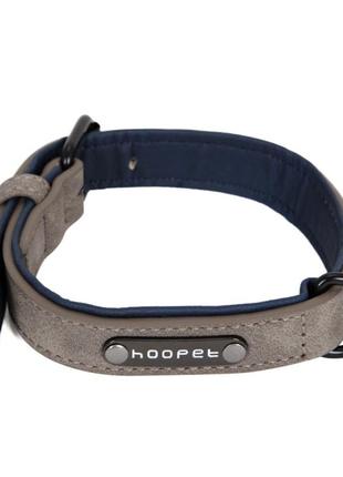 Ошейник для собак hoopet w033 grey m двухслойный gold