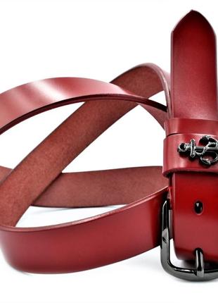 Женский кожаный ремень weatro пояс красный    110-115 см (gt55_295753)2 фото