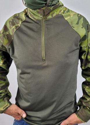 Рубашка мужская военная тактическая с липучками всу (зсу) ubaks убакс 20221840 7247 m 48 р зеленая gld_437